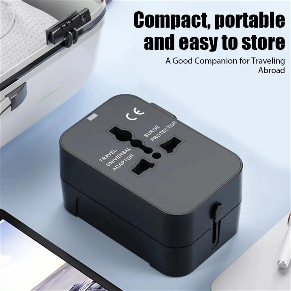 Universal Travel Adapter, Charger and Dual USB Ports UK to EU inc. EU UK US AU AC