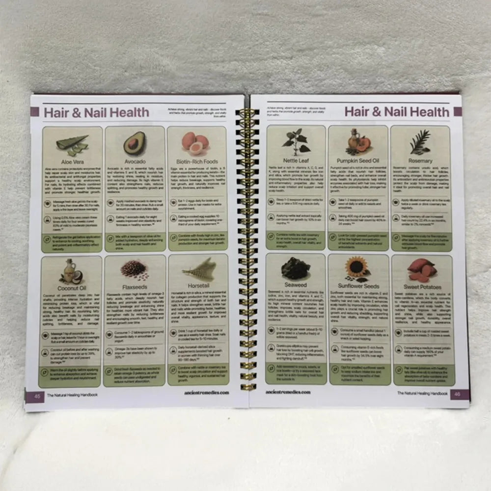 Natural Healing Handbook Spiral Bound Guidebook For Herbal Remedies And Holistic Health Support With Step By Step Protocols