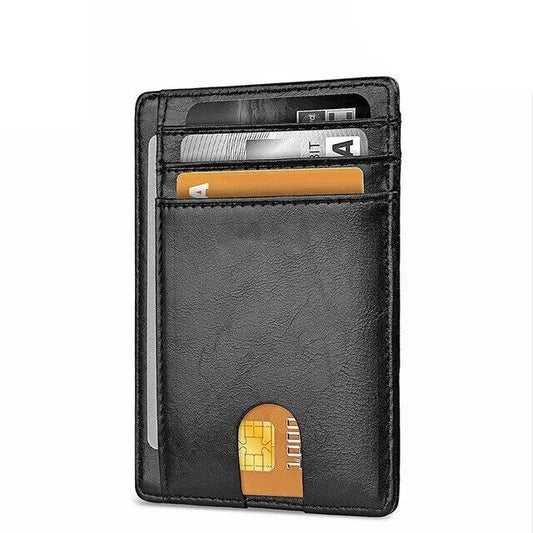 Unisex Leather Slim Wallet Credit Card Holder RFID Blocking, ID Money PU USA